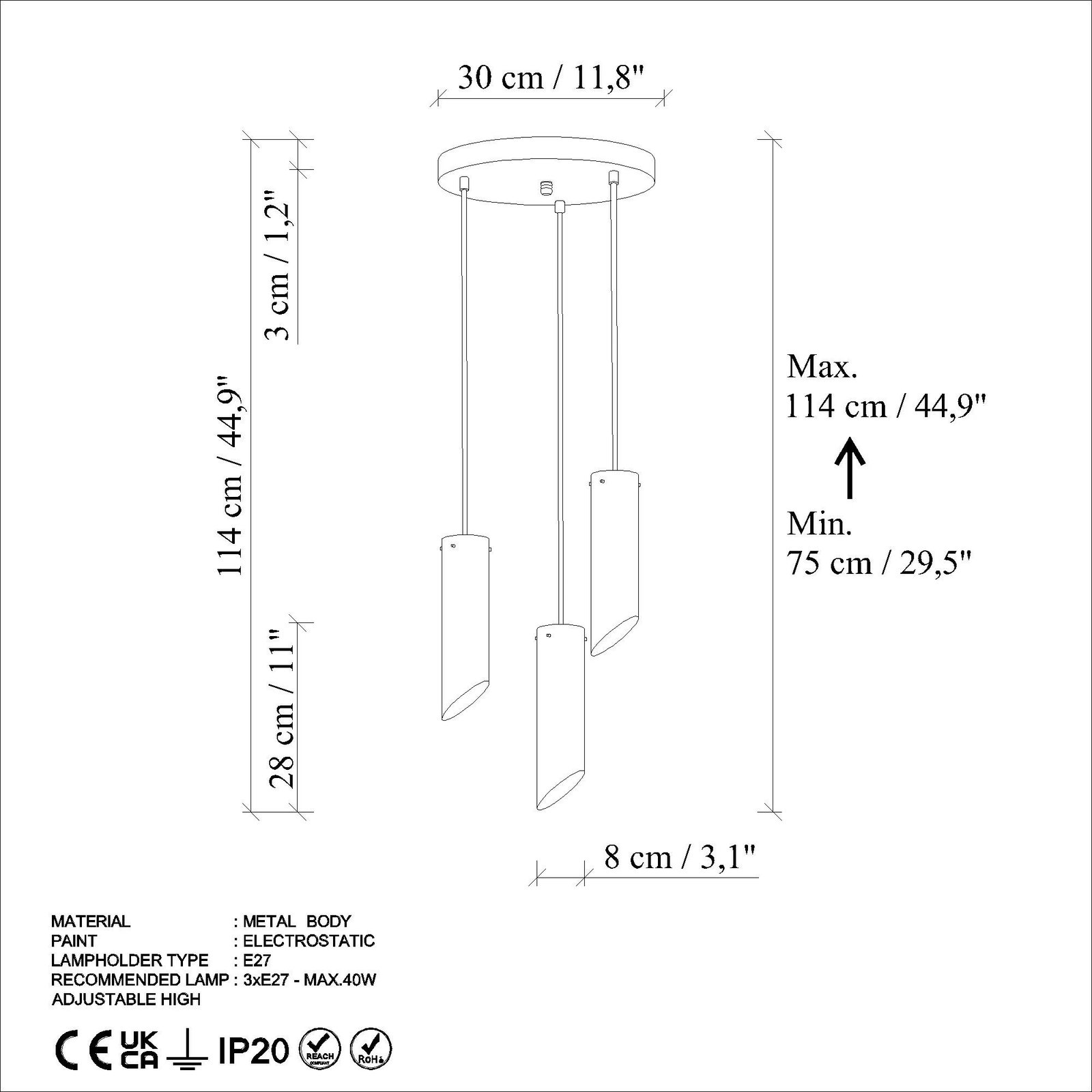 Llambë varëse Opviq, Kesik - 6916, ngjyrë tyrkiz