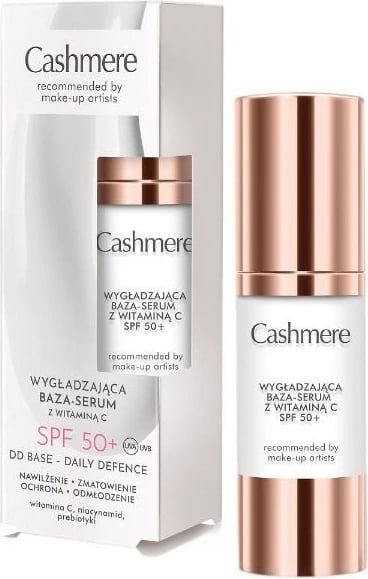 Bazë-serum për fytyrë Cashmere DD Base Smoothing Base-Serum me Vitaminë C SPF50+ për femra, 30ml