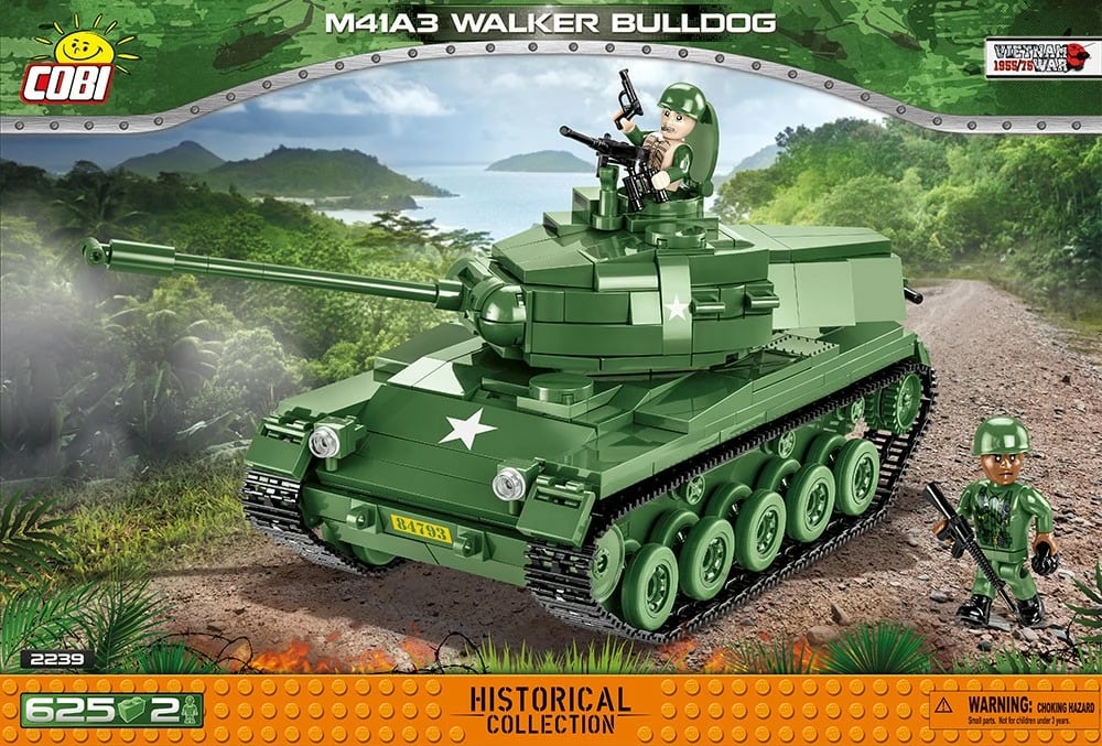Set lodrash ndërtimi Cobi Klocki M41A3 Walker Bulldog, 625 pjesë, 2 figurina, Jeshile