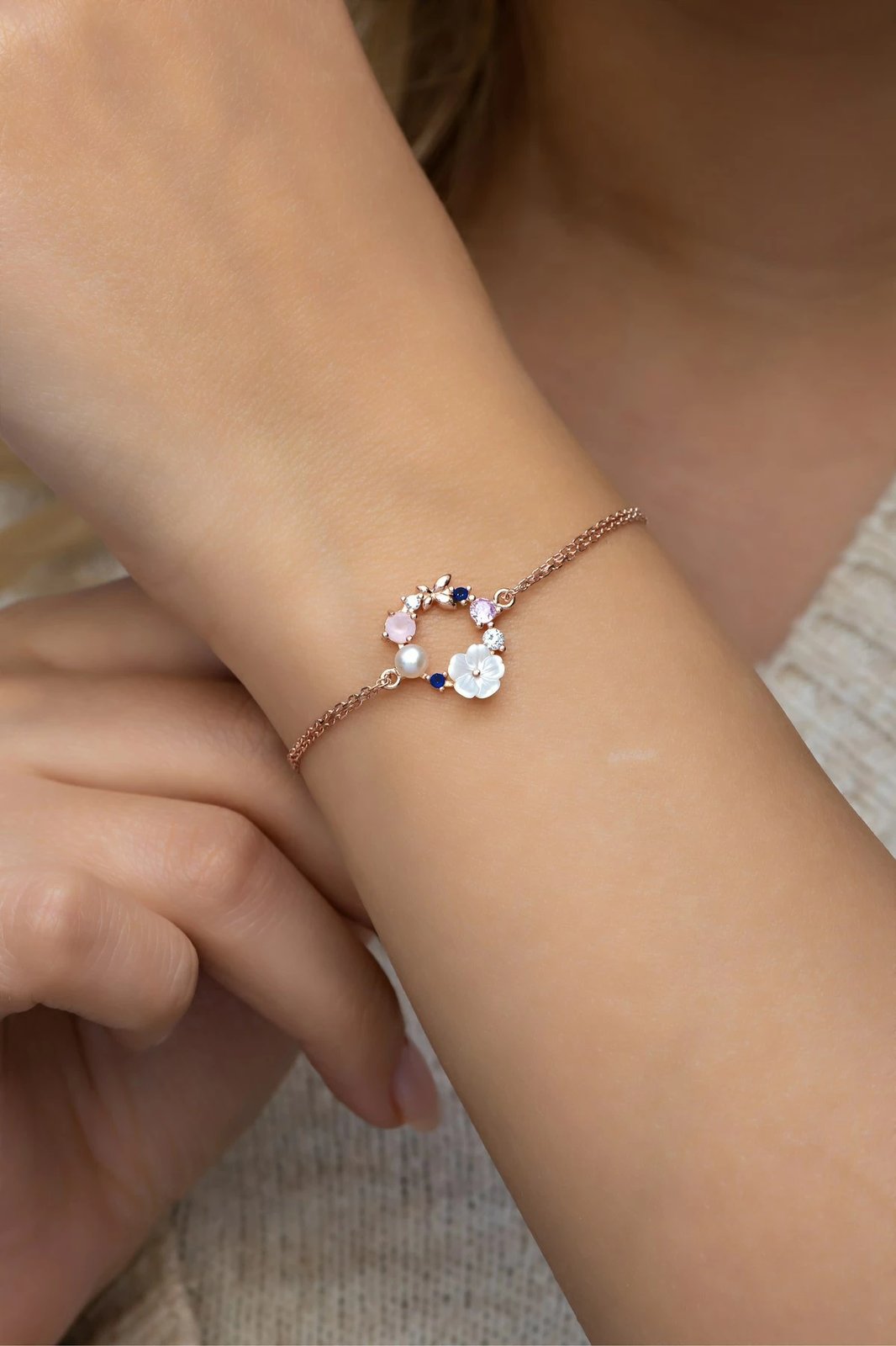 Byzylyk argjendi Jumeon, ngjyrë rozë e artë, NRZ998760