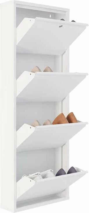 Dollap këpucësh Skye Decor, metal, 4 pjesë, me kyç, e bardhë