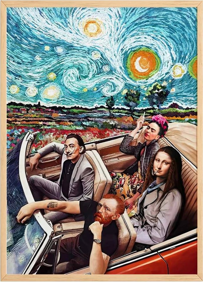 Pikturë dekorative me kornizë, Wallity, Artsmdftek38-3348, shumëngjyrëshe, 33x48cm