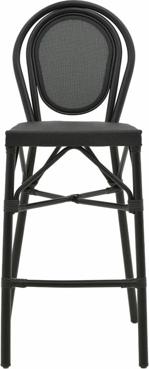 Karrige për bar Dezyan alumini e zezë-textilene e zezë 41.5x53.5x116cm