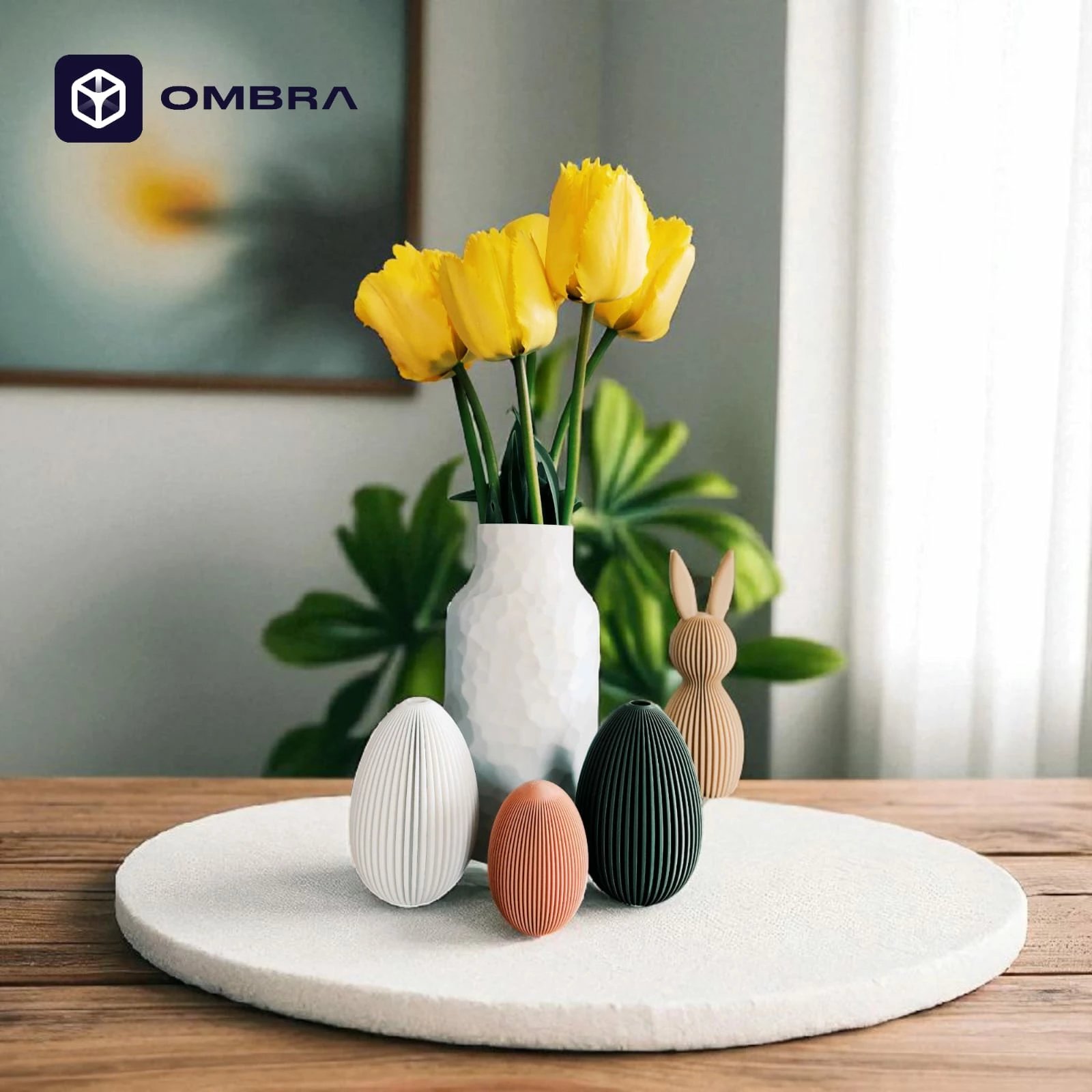 Vazo dekorative Faceted Vase, Madhësia M, e bardhë