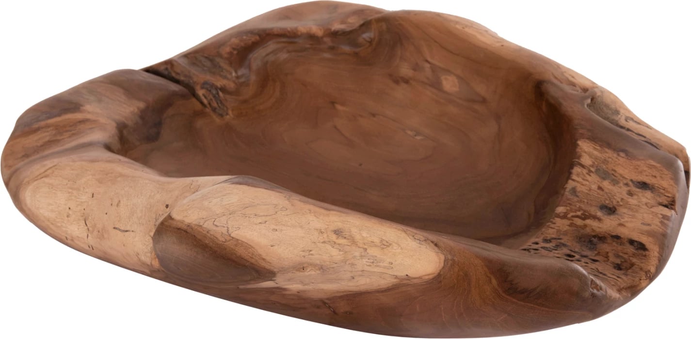 Enë dekorative tavoline, dru tik, ngjyrë natyrale, NOKI FH18297, 60x46x15cm