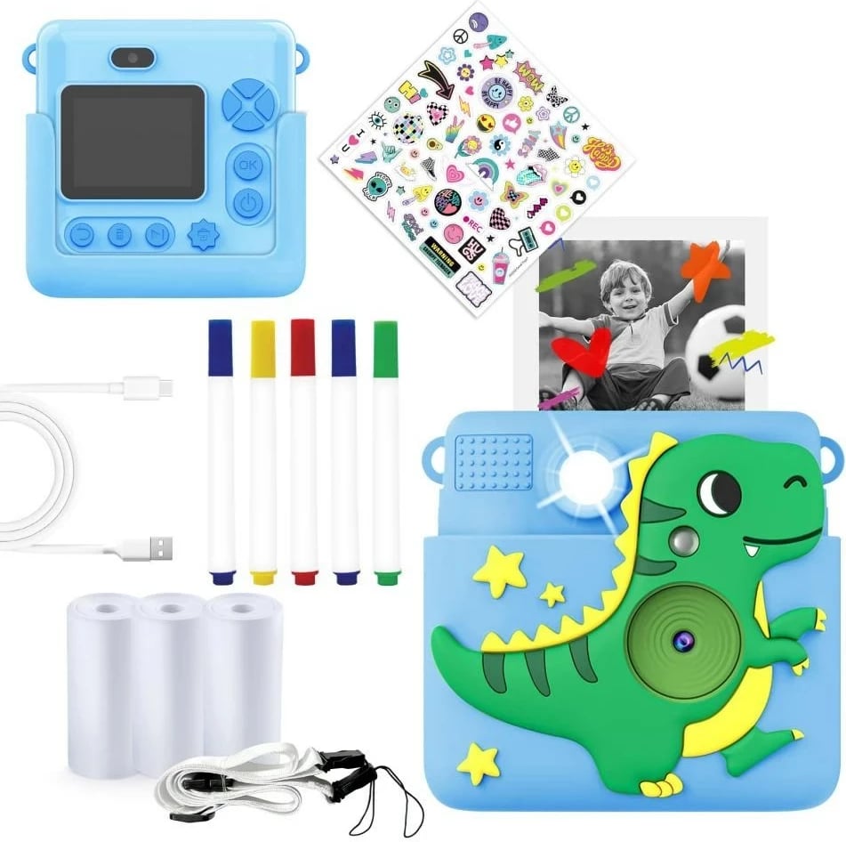 Kamerë instant denver KPC-1363BU për fëmijë, me ekran LCD 2", MicroSD, Blu