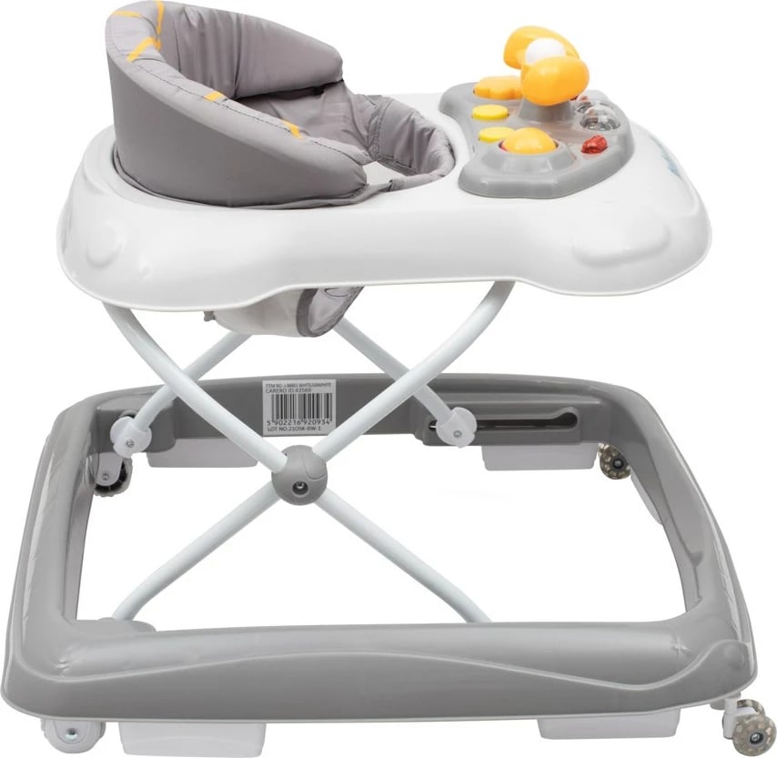 Ecëse bebi, Baby Mix, multimedia me timon, rrota silikoni, rregullim lartësie 3 nivele, gri