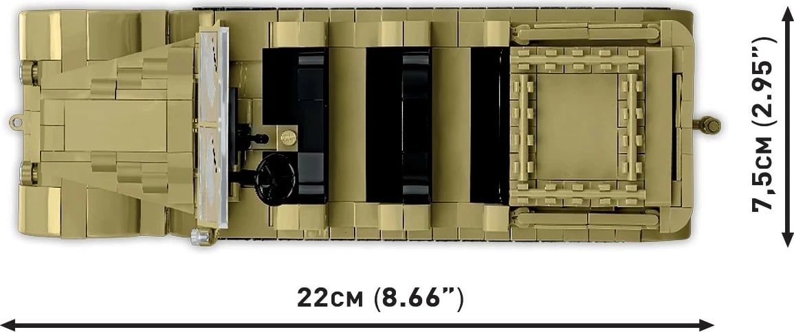 set kockash ndërtimi COBI Sd.Kfz.8 Towing 8.8 cm Flak 36 3143, 975 elemente, shkallë 1:35, 2 figura, ngjyrë rërë