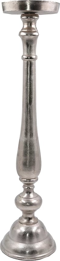 Mbajtës qirinjsh IONAS, alumin, ngjyrë argjendi, 18x18x74 cm