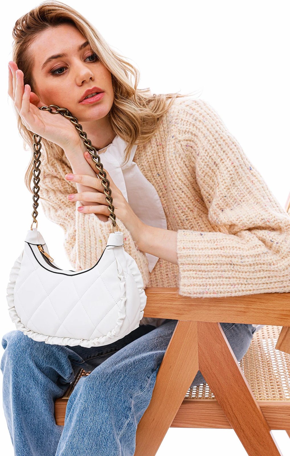 Çantë krahu e bardhë Zoozie Bags, 21KÇ22-004