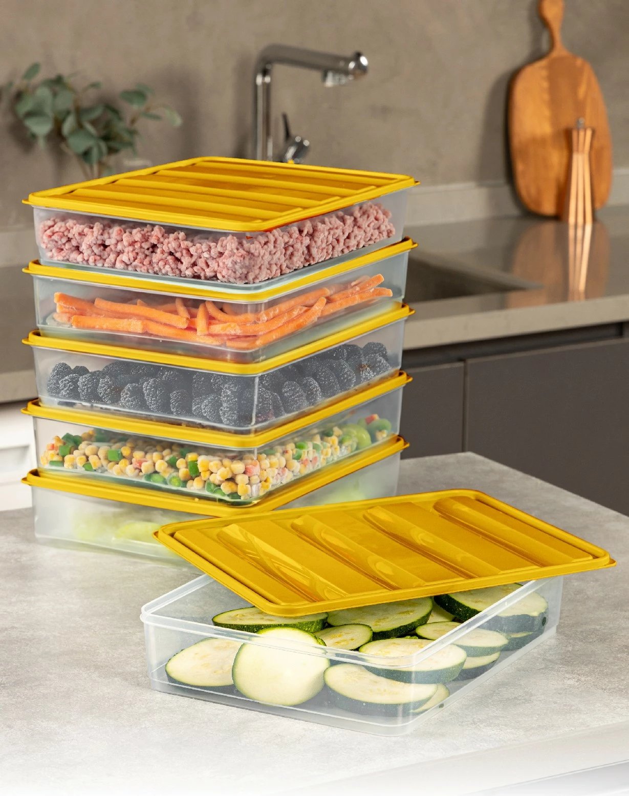 Set kuti plastike për organizim (4 copë), portokalli, YYBLLA3,54LU