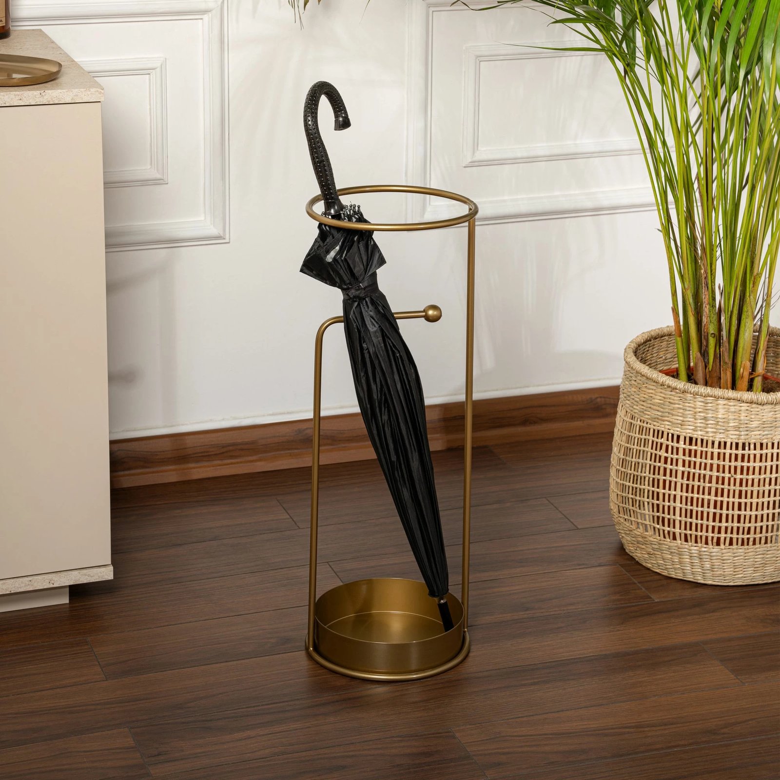 Stendë për ombrella, dizajn Aberto, ngjyrë ari, 22x22x60cm