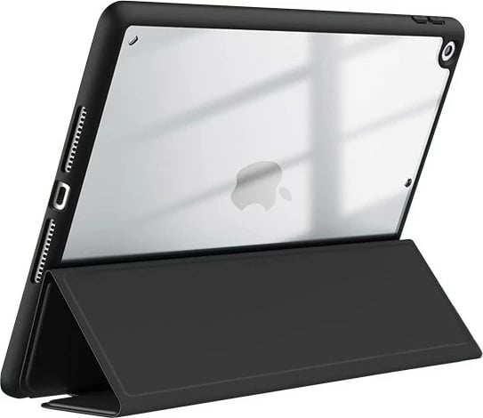 Mbështjellës CRONG PrimeFolio për iPad 10.2 (2019-2021), me vend për Apple Pencil, i zi/transparente