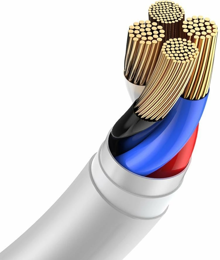 Kabllo USB-Lightning Baseus TZCALZJ-02, 1.5m, Set 2 copë, Bardhë