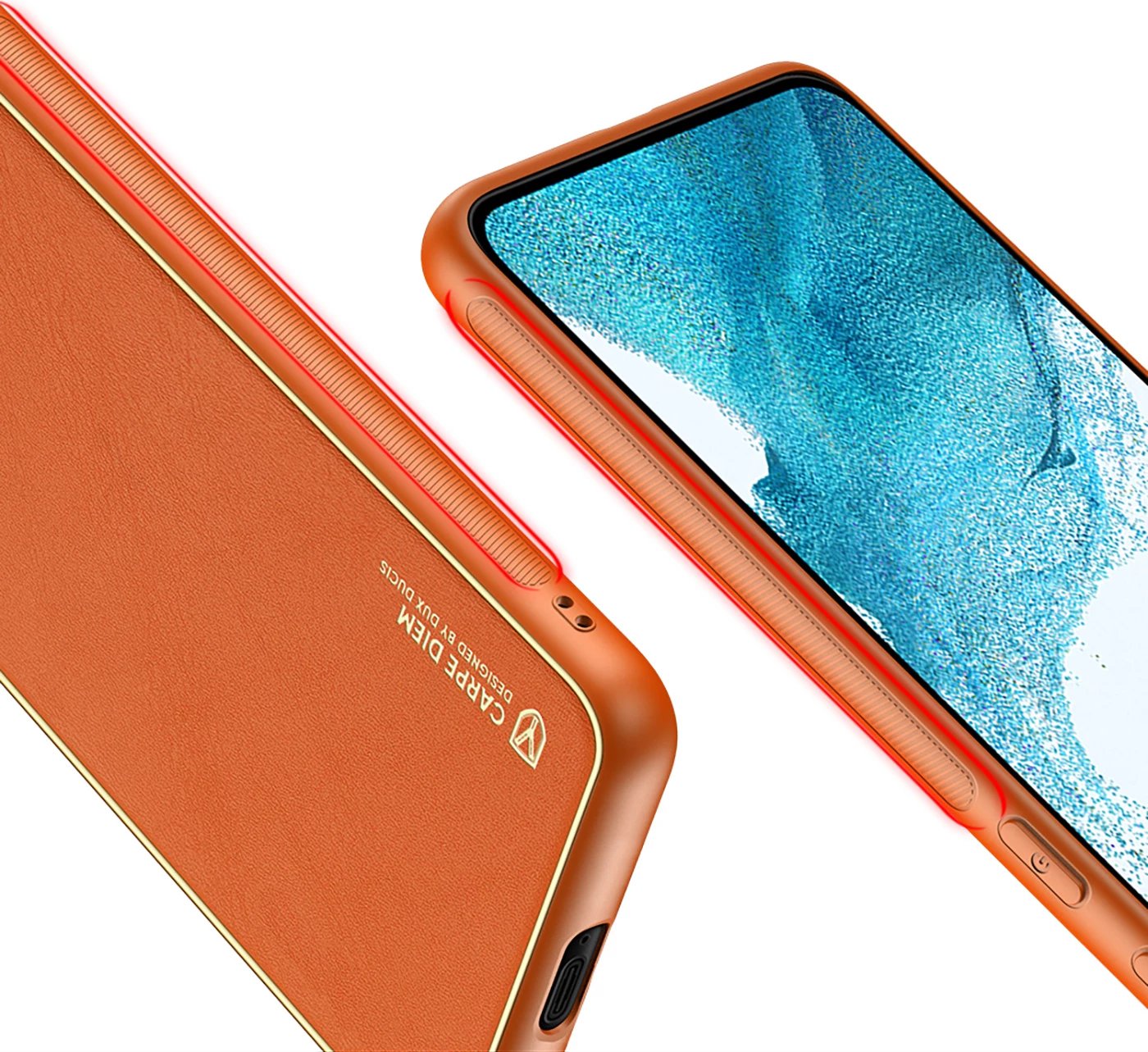 Mbështjellës Dux Ducis Yolo për Samsung Galaxy S22+, lëkurë ekologjike, portokalli Mbështjellës Dux Ducis Yolo për Samsung Galaxy S22+, lëkurë ekologjike, portokalli
