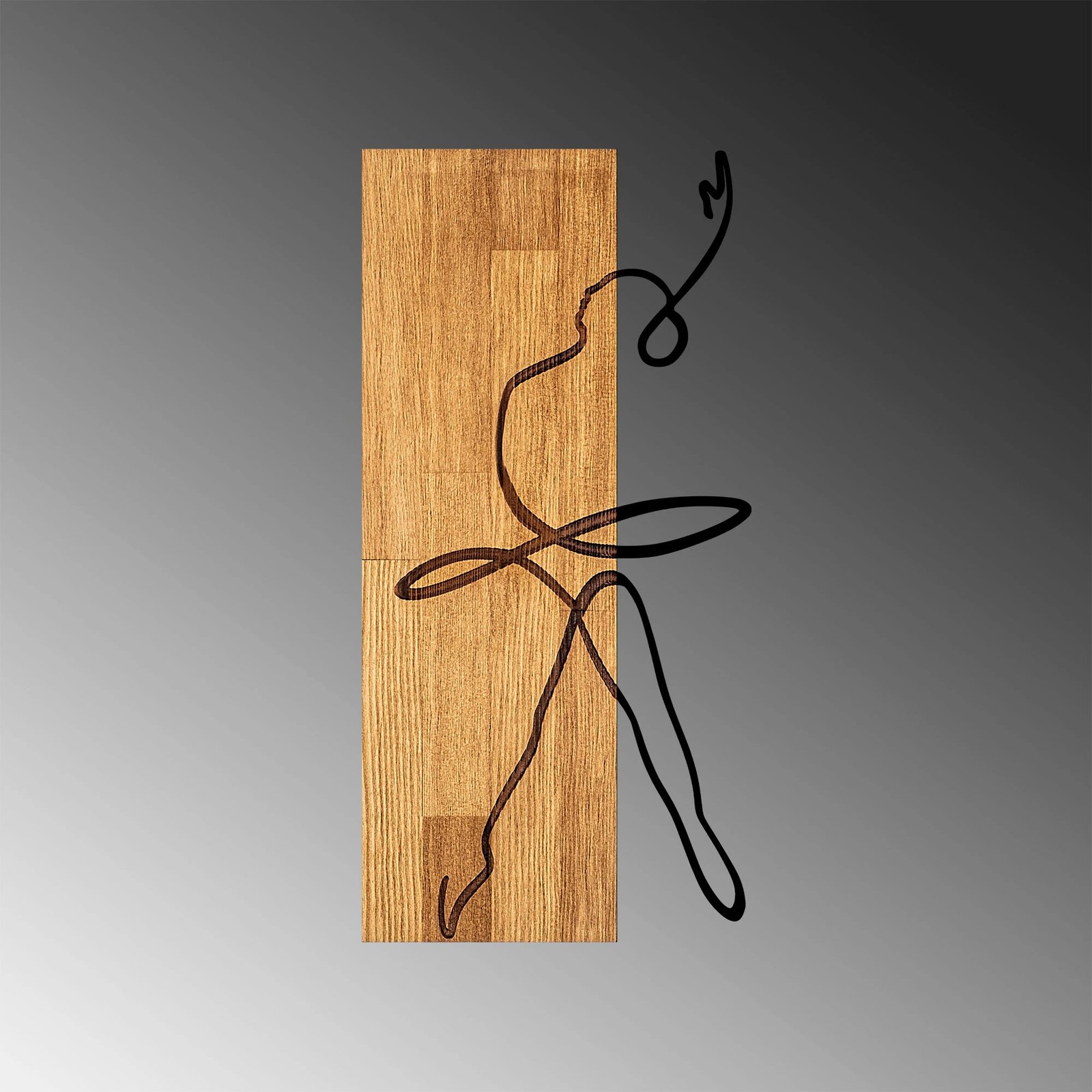 Aksesor dekorativ prej druri për mur, Wallity, MA-299, ngjyrë arre/zezë