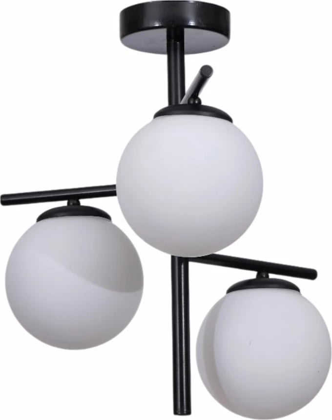 Llambadar Opviq, 9009-2, metal e xham, bardhë e zi