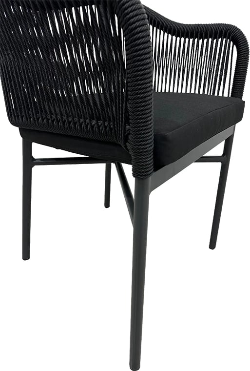 Karrige alumini Legana e grumbullueshme, kornizë antracit-rattan, 56x66x82cm