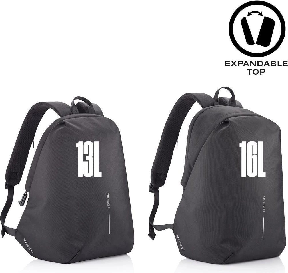 Çantë shpine kundër vjedhjes XD Design, 15.6", e zezë