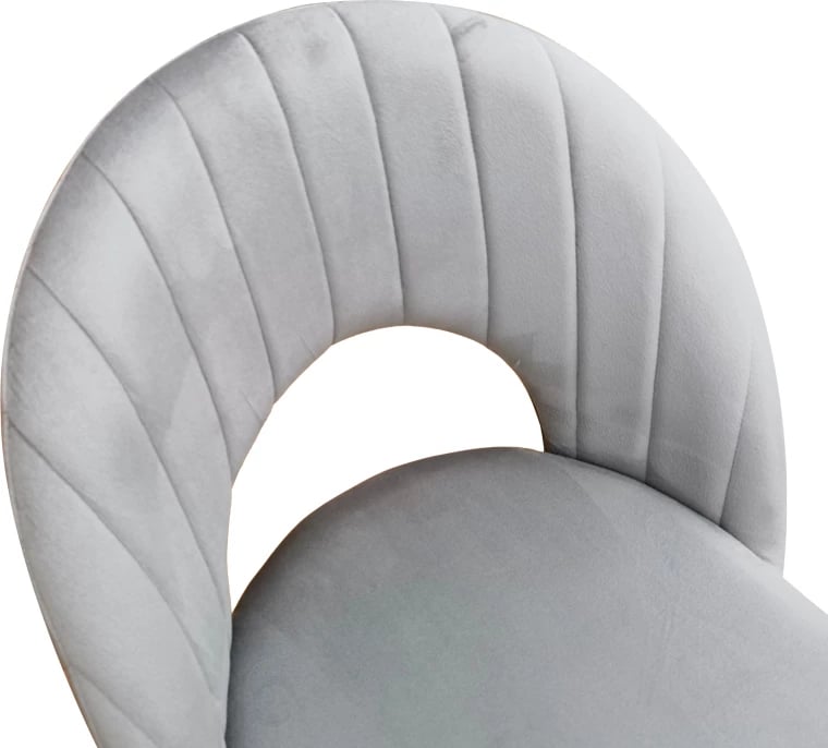 Karrige Lovingo, kadife gri, këmbë metalike të zeza, set 2 copë, 50x47x85.5cm