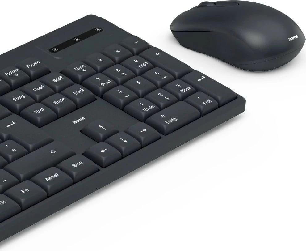 Set tastierë dhe maus Hama WKM-100 wireless, USB, e zezë