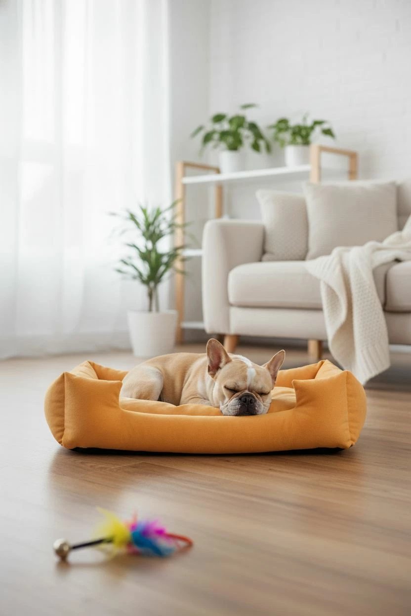 Shtrat për kafshë Paws & Whiskers, Kare 2XL, e verdhë