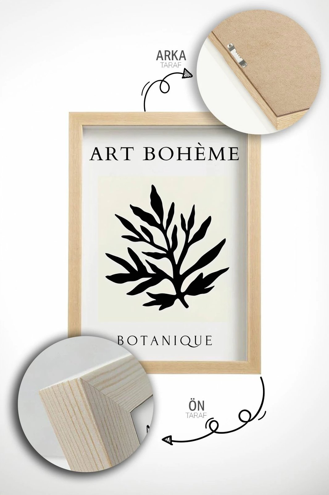 Set pikturash dekorative me kornizë, 3 copë, Wallity, Artvmodel11-Ahsap