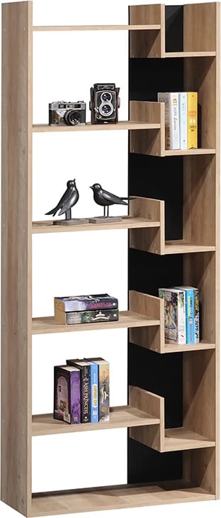 Raft librash Naya, ngjyrë natyrale-antracit, 72x30x182.5cm