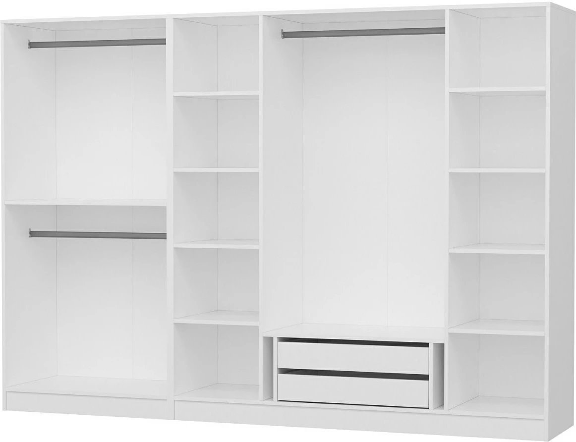 Dollap Hanah Home, Kale - 5033, i bardhë, shumë rafta, 270x210x52cm