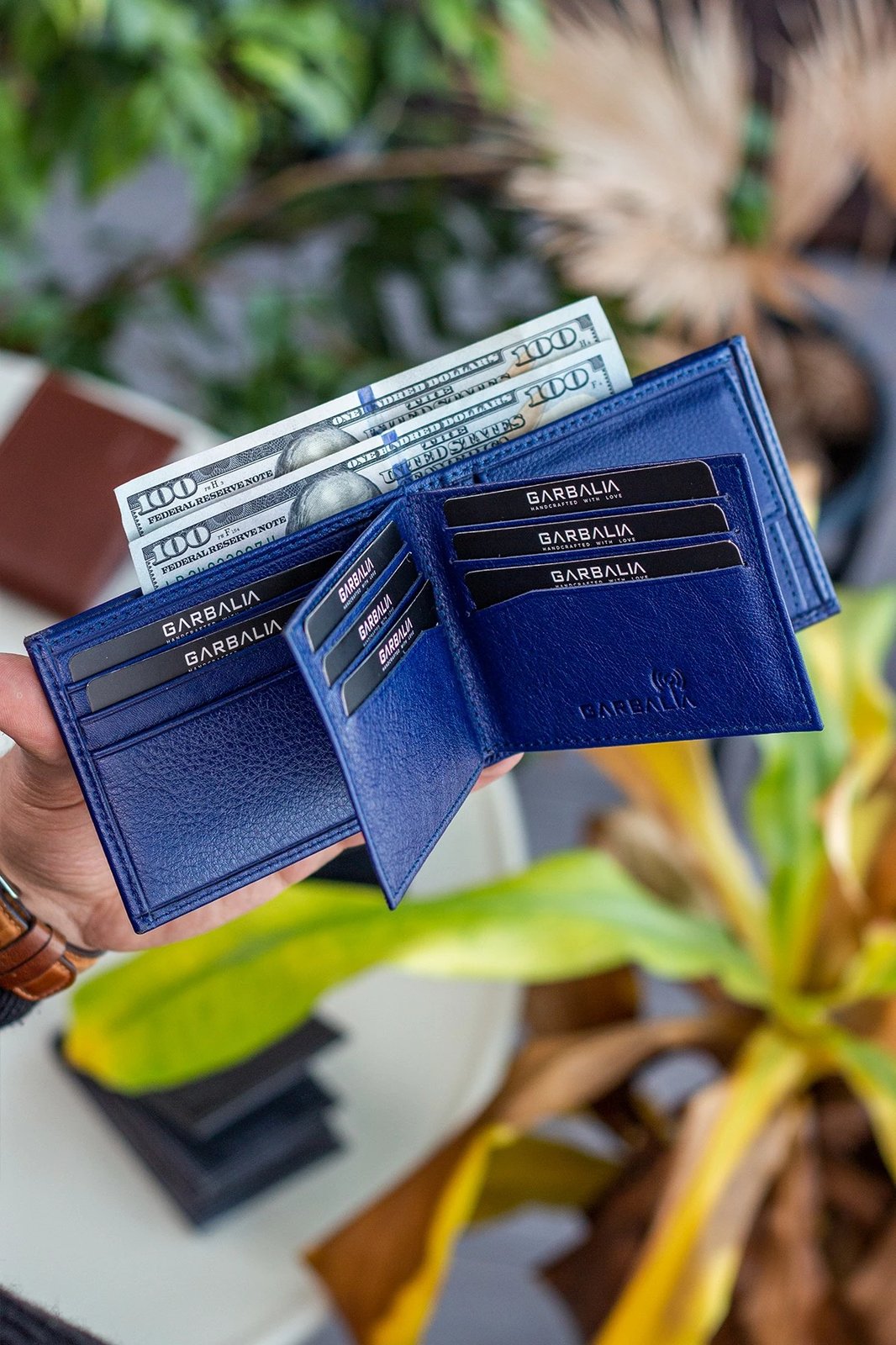 Portofol për burra, lëkurë origjinale, ngjyrë navy blue, Liverpool, Zoozie Bags