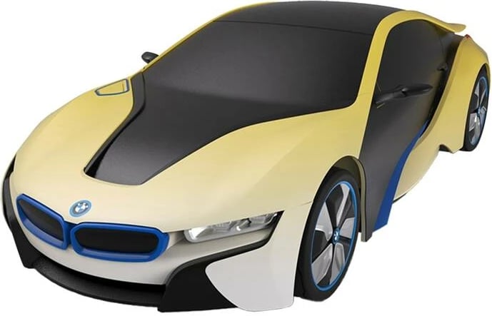 Makine me telekomandë RASTAR BMW i8 1:24, UV-sensitive, e bardhë/verdhe