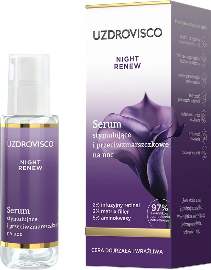 Serum nate për femra UZDROVISCO Night Renew, 30ml