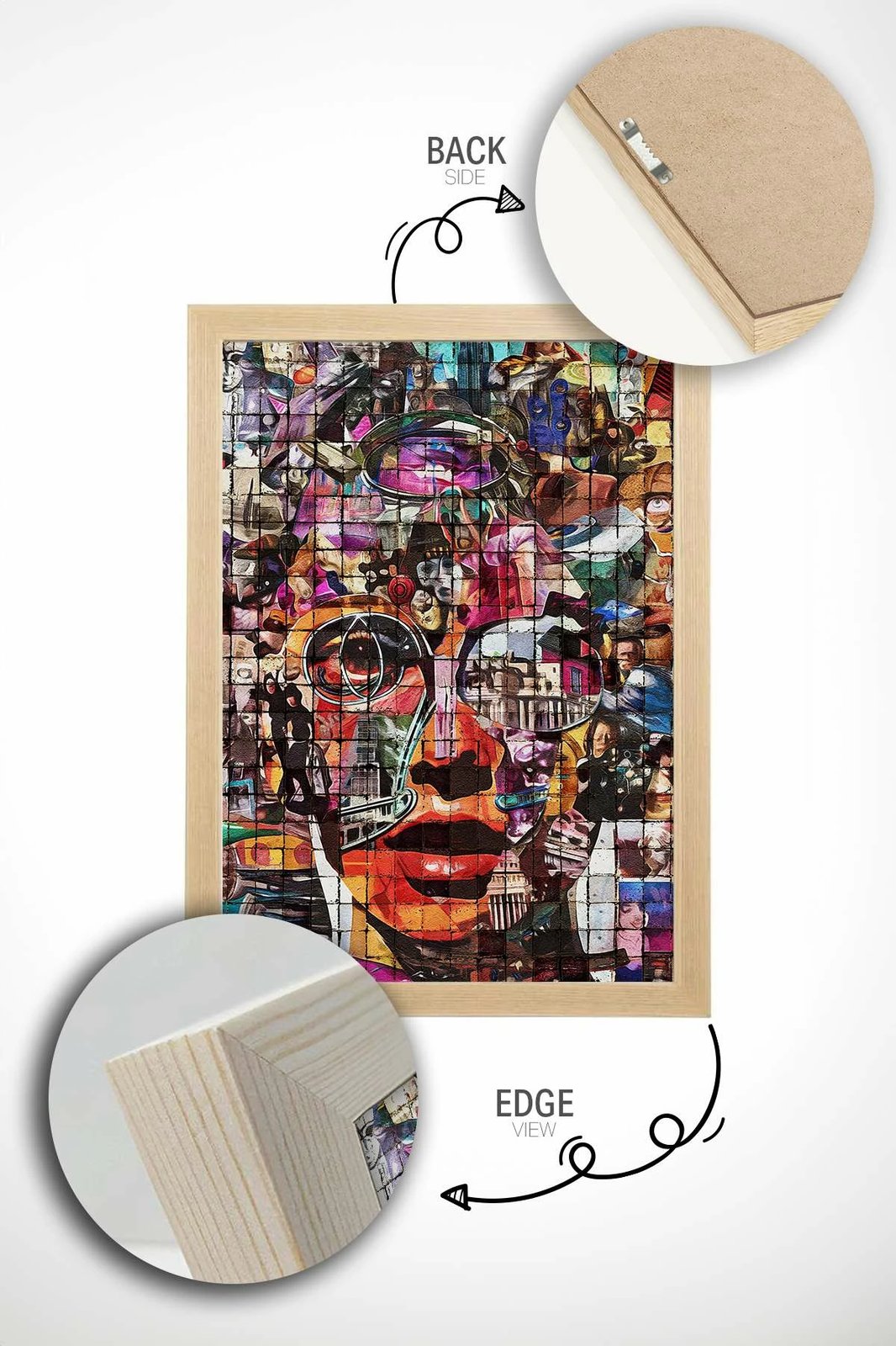 Pikturë dekorative me kornizë, shumëngjyrëshe, Popmosaic18