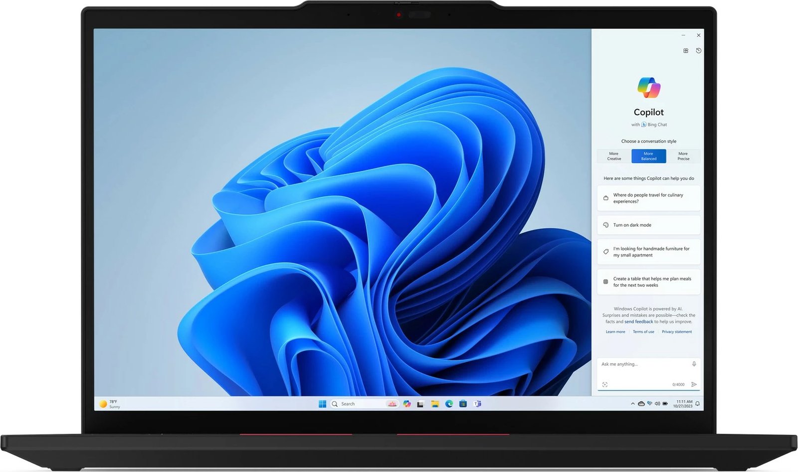 Laptop Lenovo ThinkPad T14, Intel Core Ultra 7, 32 GB RAM, 1 TB SSD, Ekran 14", Ngjyrë e zezë