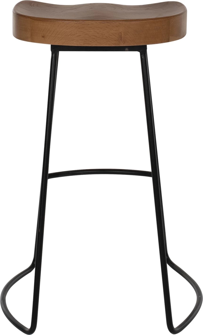 Karrige për bar, dru-metal natyral-e zezë, 45x36x71H cm, FH9333.01