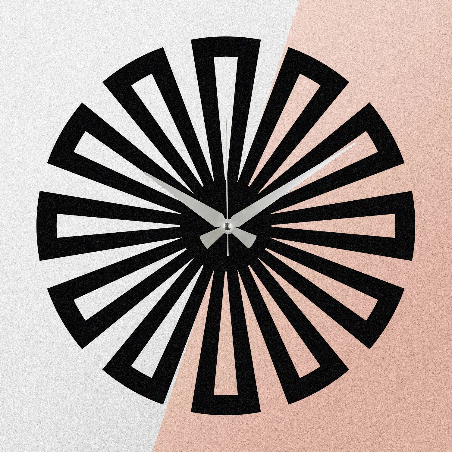 Orë muri dekorative prej metali, Wallity Enzoclock - S003, e zezë, 48x48cm