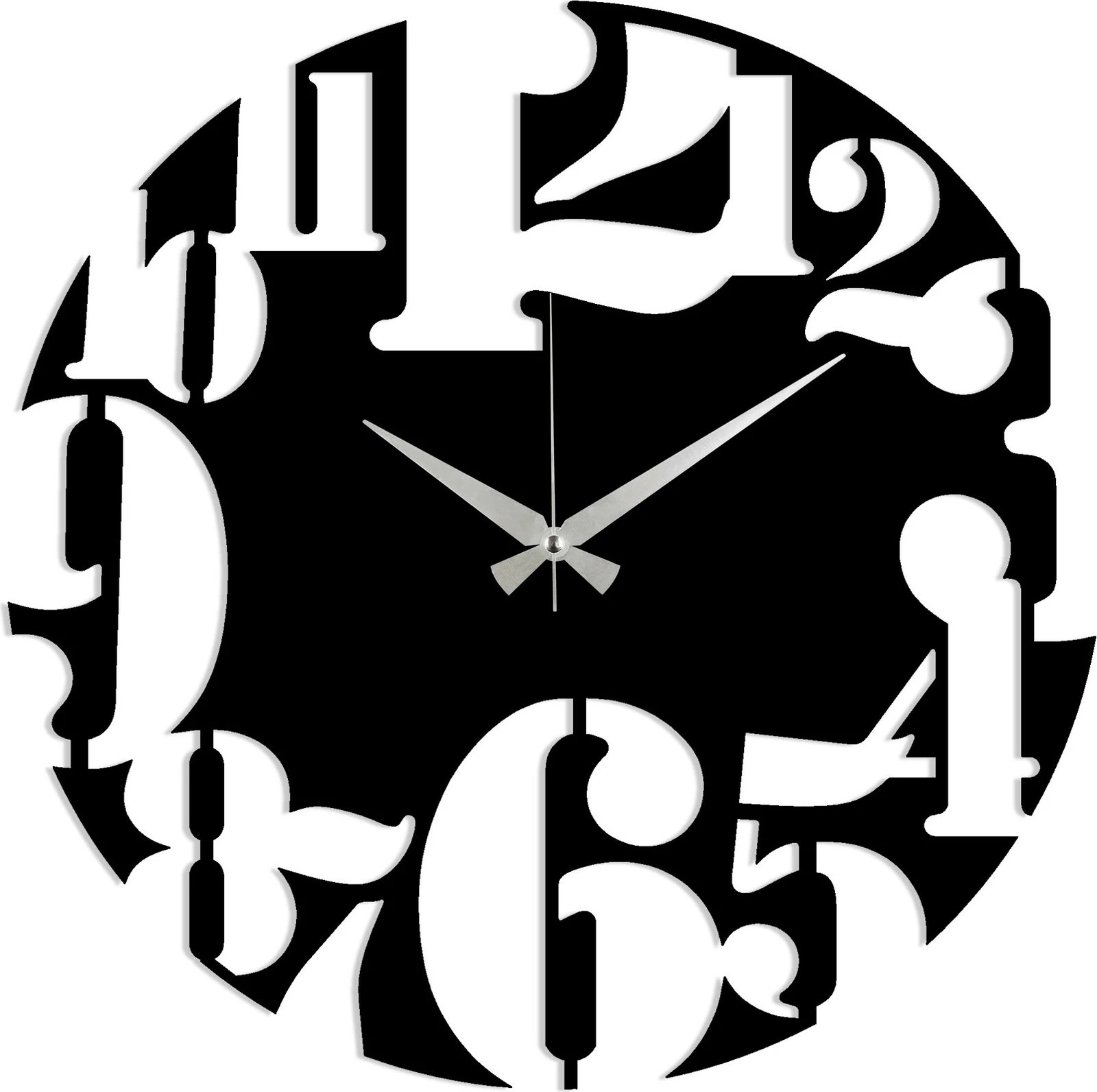 Orë muri dekorative prej metali, Wallity, e zezë, 48x48cm