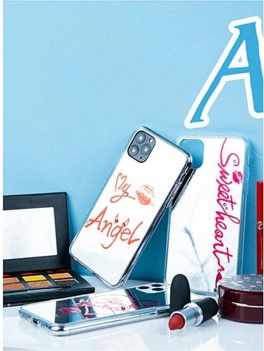 Mbështjellës Kingxbar Angel me pasqyrë dhe kristale Swarovski për iPhone 11 Pro Max, Transparent/Kuq Mbështjellës Kingxbar Angel me pasqyrë dhe kristale Swarovski për iPhone 11 Pro Max, Transparent/Kuq