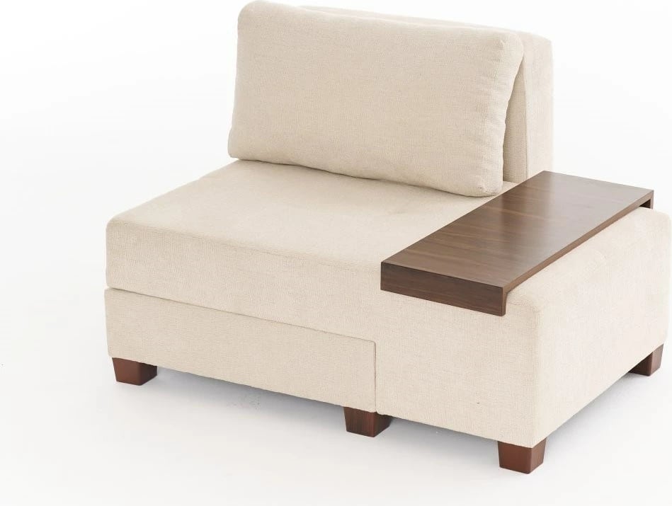 Krevat-karrige një vendës, Atelier del Sofa, Perenna Chenille, anë e djathtë, krem