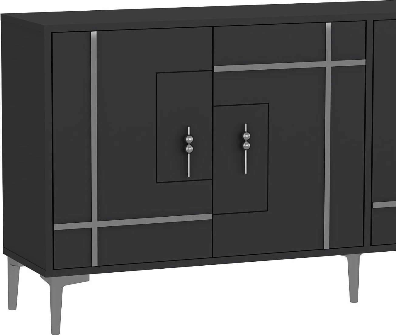 Konsol Skye Decor, ngjyrë antracit dhe argjendi