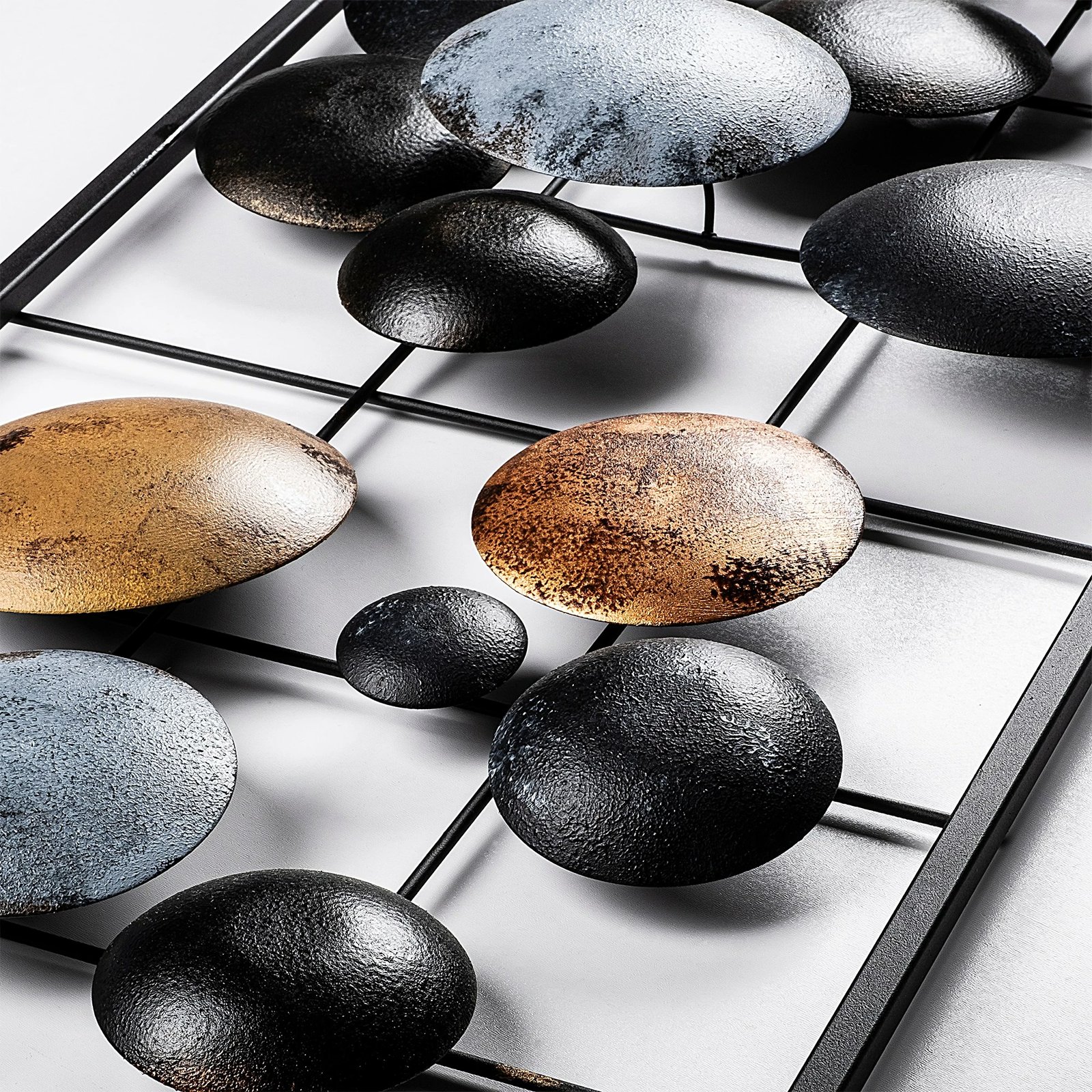 Aksesor dekorativ metalik për mur, Wallity Camber - 8, shumëngjyrësh, 32x90x4cm