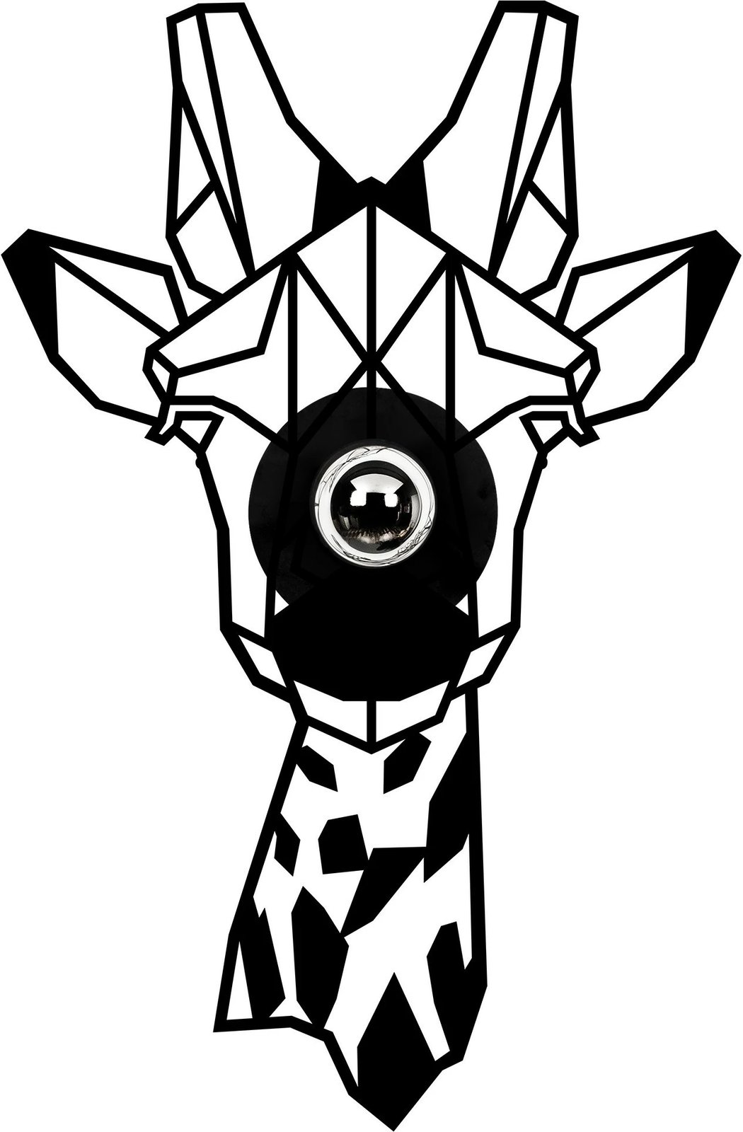 Llambë muri Opviq, e zezë, model gjirafe, W-029 Llambë muri Opviq, e zezë, model gjirafe, W-029