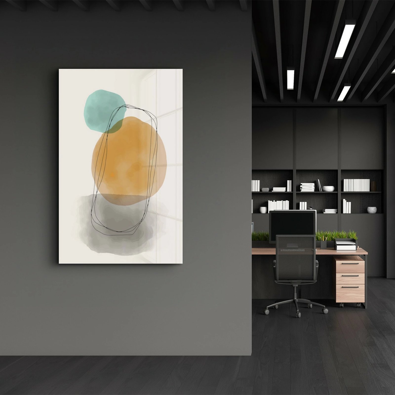 Pikturë dekorative prej xhami të temperuar, shumëngjyrëshe, CAM-1087, 46x72 cm