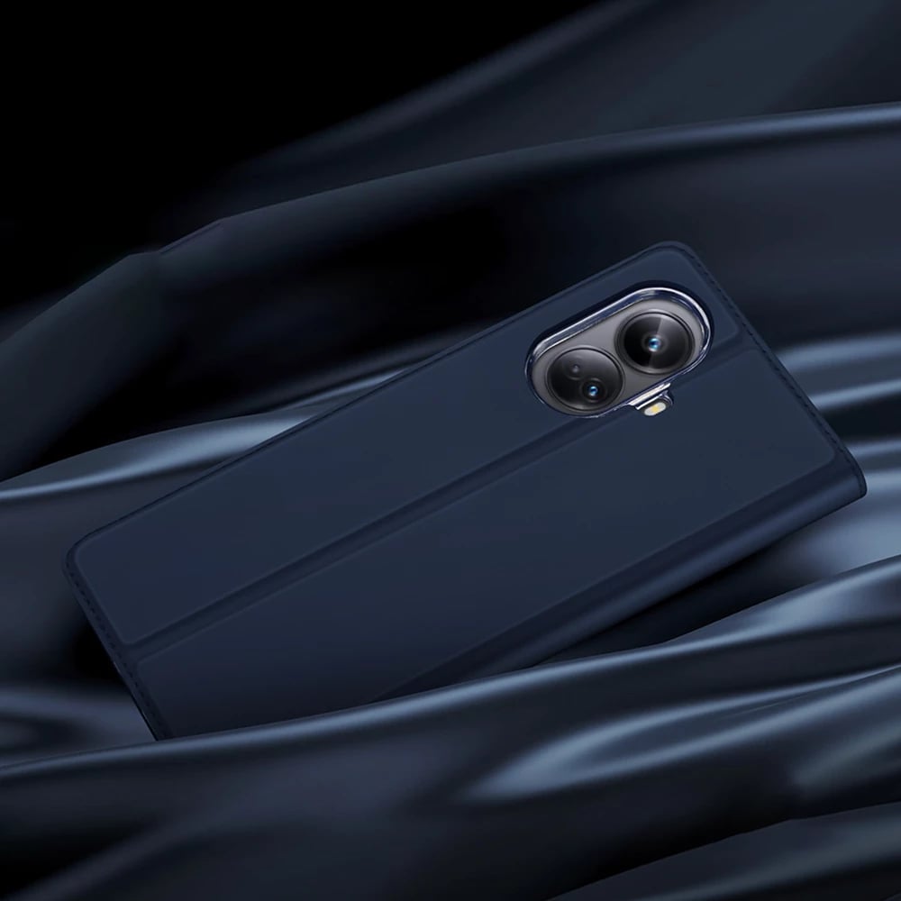 Mbështjellës Dux Ducis Skin Pro për Realme 10 Pro+, me kapak, xhep për kartela, qëndrim, kaltër Mbështjellës Dux Ducis Skin Pro për Realme 10 Pro+, me kapak, xhep për kartela, qëndrim, kaltër