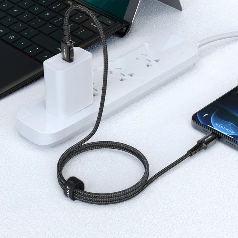 Kabllo Acefast C1-01 USB-C në Lightning, 1.2m, 30W, e zezë