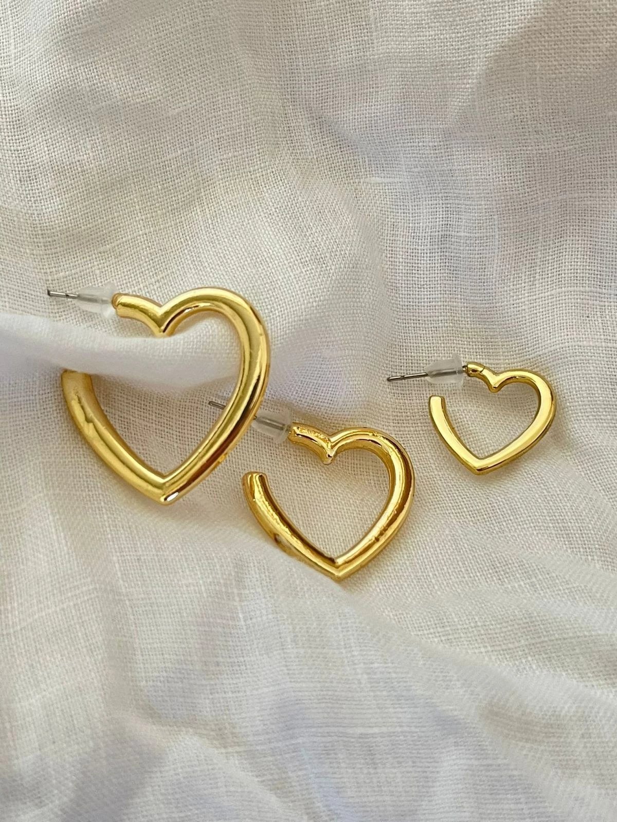 Vathë zemër, ngjyrë ari, set prej tre copash, Jumeon Gld-3Lukalp