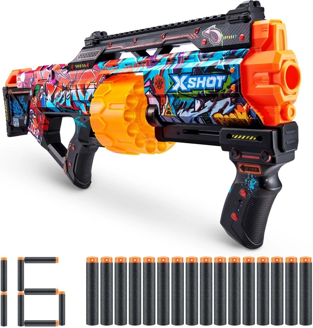 Blaster lodër ZURU X-Shot SKINS-LAST STAND, 16 shigjeta, multicolor