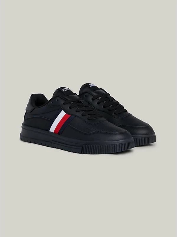 Këpucë për meshkuj Tommy Hilfiger Supercup, të zeza