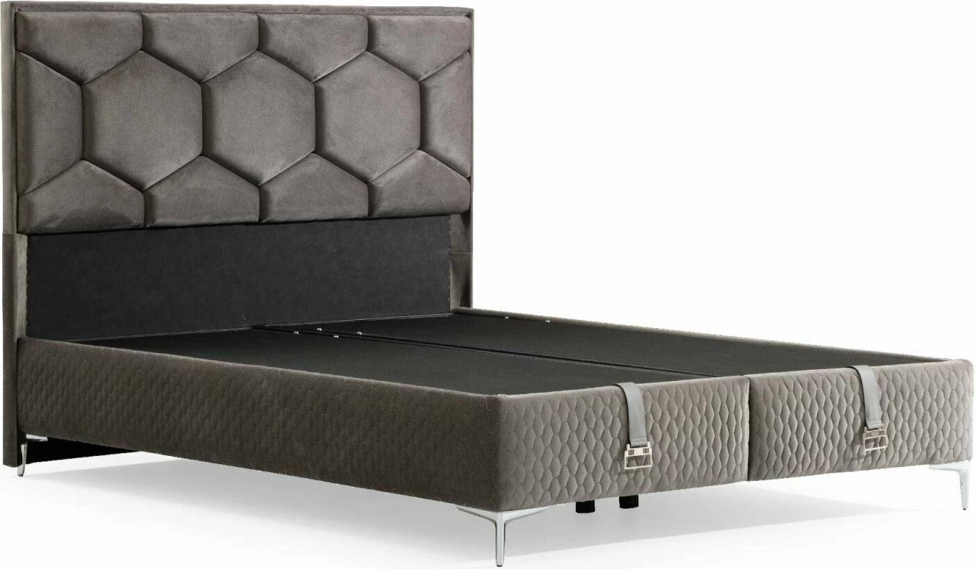 Baze dhe shtrat dopio me taban, Skye Decor, karbon, 150x200, gri