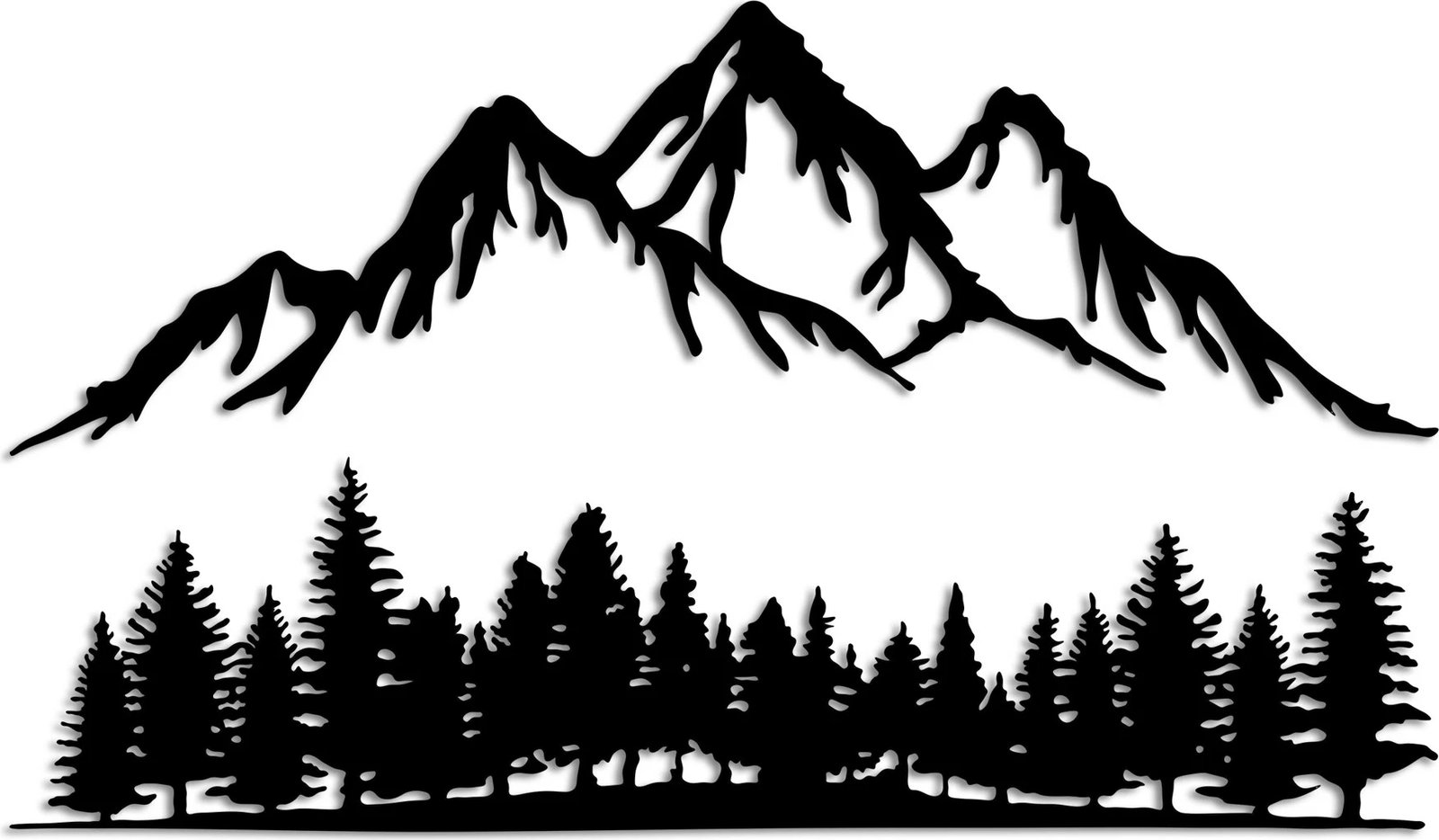 Aksesor dekorativ metalik për mur, Wallity, natyrë dhe male - 3